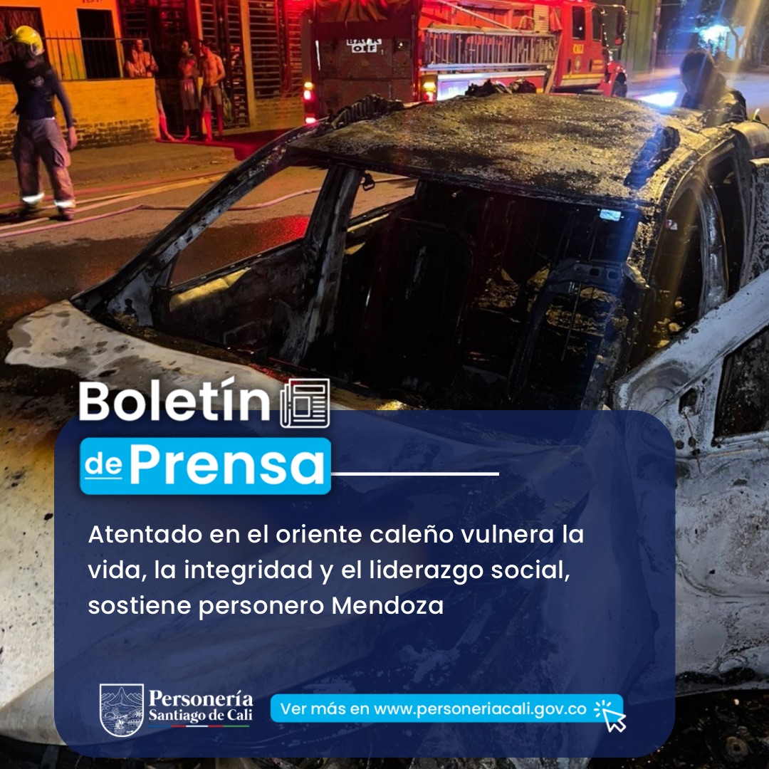 Atentado en el oriente cale&ntilde;o&nbsp;vulnera la vida, la integridad y el liderazgo social, sostiene personero Mendoza